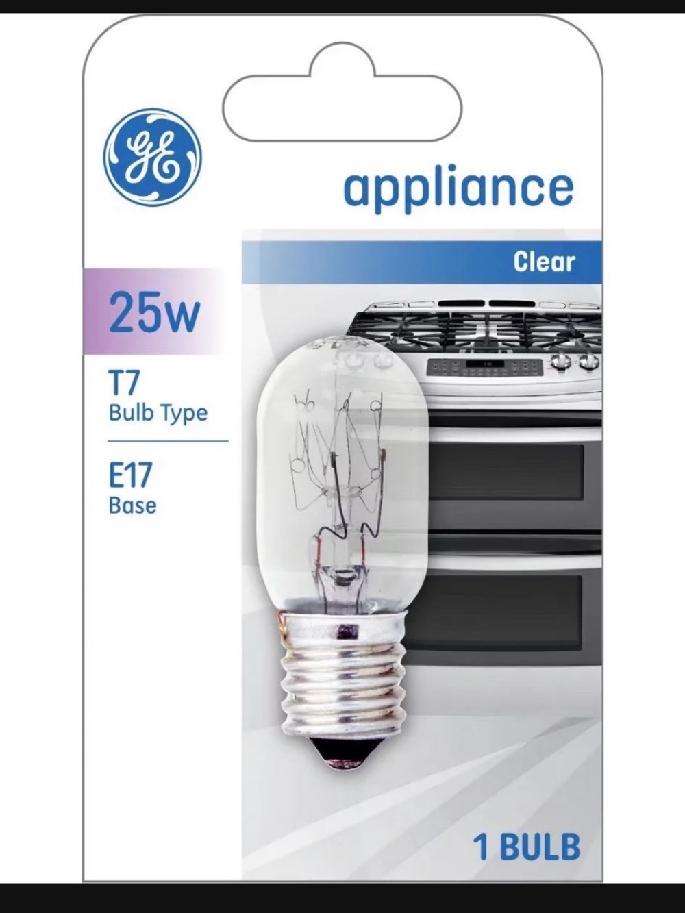 Clear 25W T7 E17 Appliance Light Bulb - 1 Pack